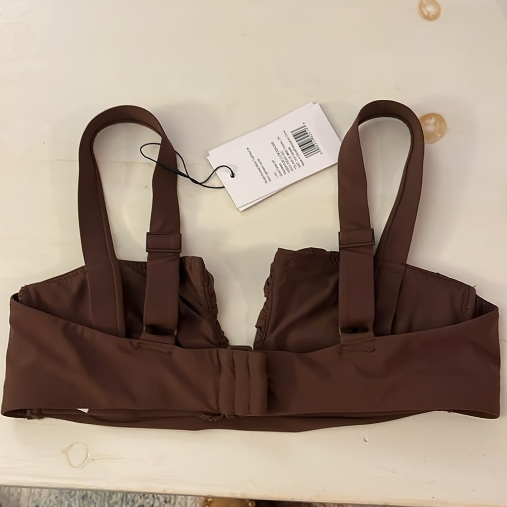 Knix Ruched Bikini Top in Espresso - Picture 4 of 6